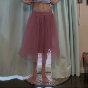 See You Monday Mauve A-Line Tulle Skirt